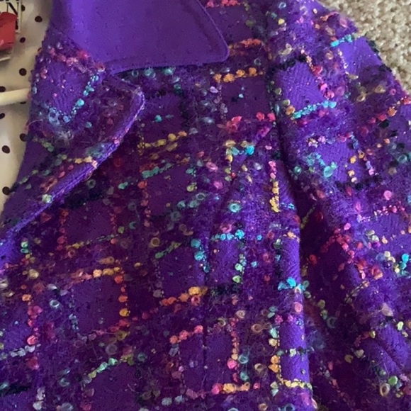 Boucle Purple Vintage Cropped Jacket - Picture 7 of 8